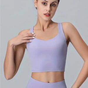Lavender Seamless Crop Tank Bralette - Women Intimates
